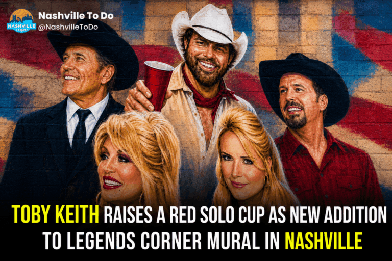 Toby Keith Raises A Red Solo Cup As Newest Addition To Legends Corner Mural In Nashville