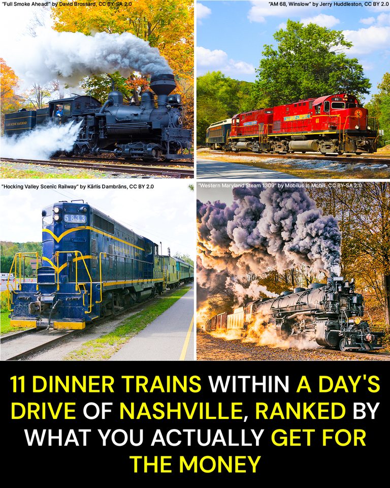11 Dinner Trains Within a Day’s Drive of Nashville, Ranked by What You Actually Get for the Money