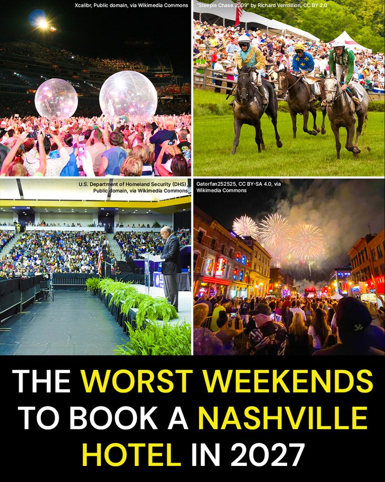 The Worst Weekends to Book a Nashville Hotel in 2027