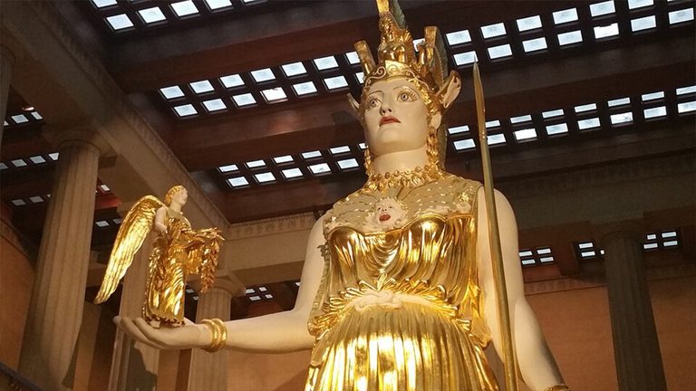 How Nashville Built a 42-Foot Golden Statue Inside a Full-Size Greek Temple